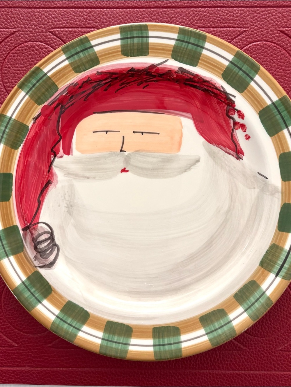 Vietri Handpainted Old Saint Nick Dinner Plate in Perfect Condition